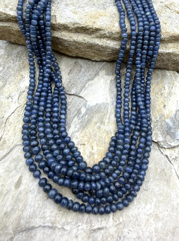 Premium Iolite Graduated 3-4mm Rondelle Beads 16 Inch