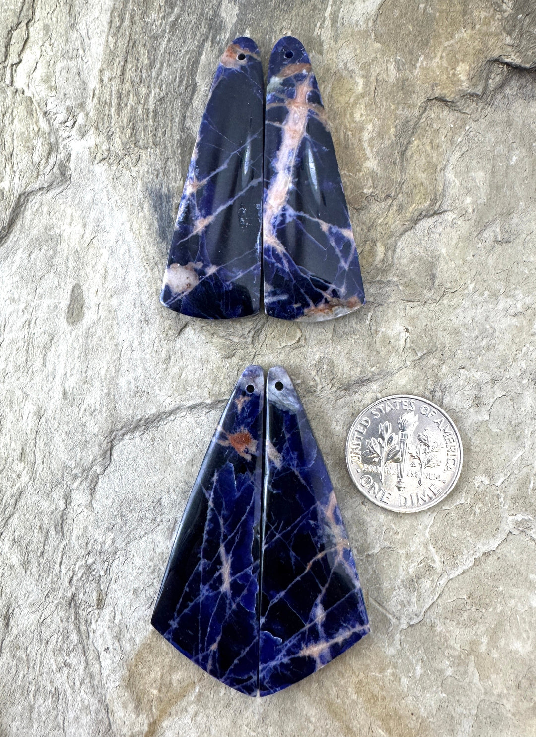 Premium Sodalite Matching Earring Slab Bead Pair Select