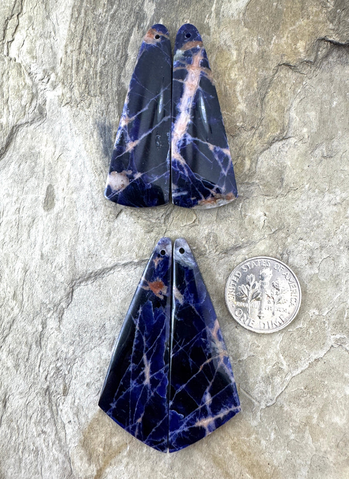 Premium Sodalite Matching Earring Slab Bead Pair Select