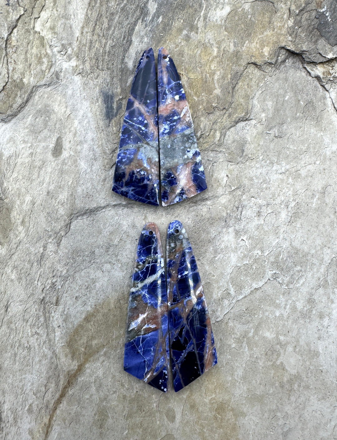 Premium Sodalite Matching Earring Slab Bead Pair Select