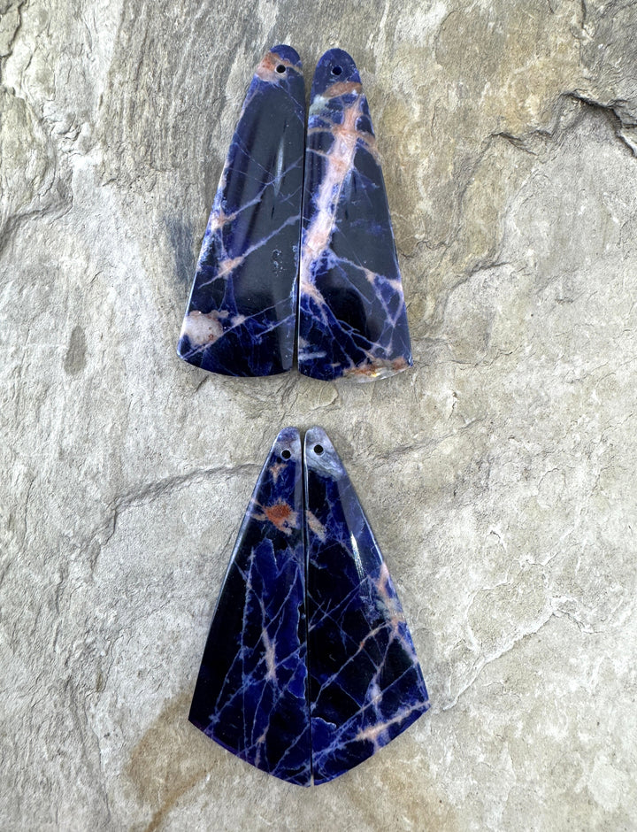 Premium Sodalite Matching Earring Slab Bead Pair Select