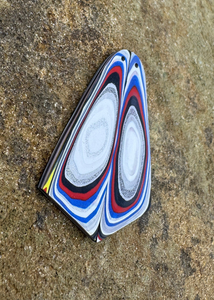 Priemium Fordite/Detroit Agate BIG Earring Slab Bead Pair