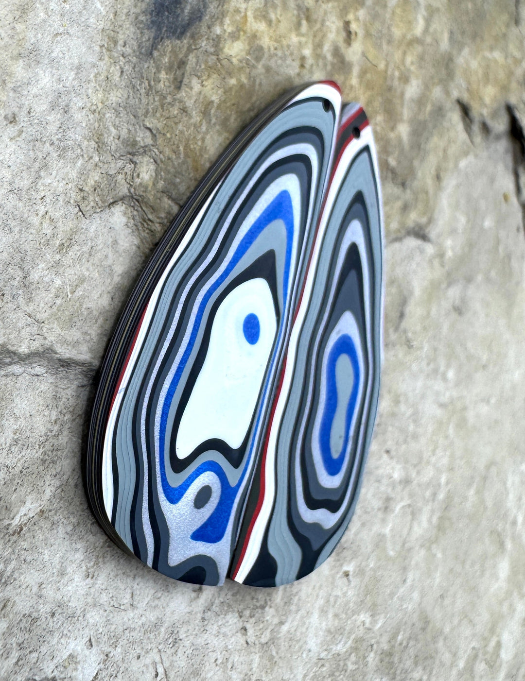 Priemium Fordite/Detroit Agate BIG Earring Slab Bead Pair