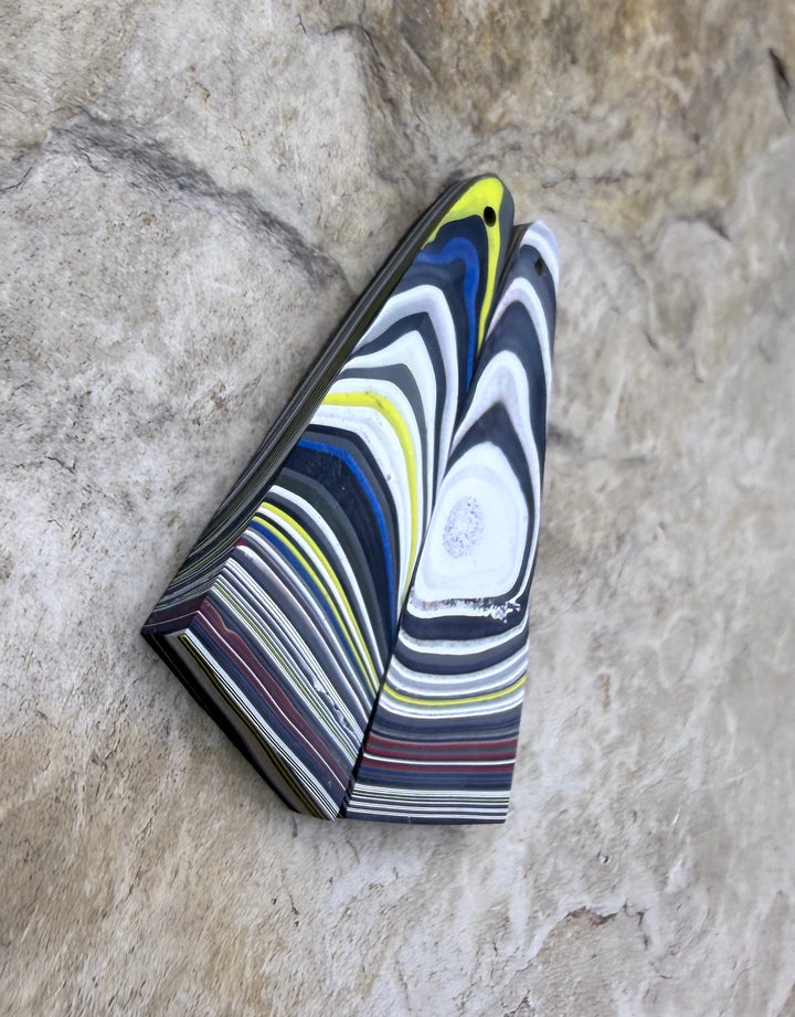 Priemium Fordite/Detroit Agate Earring Slab Bead Pair