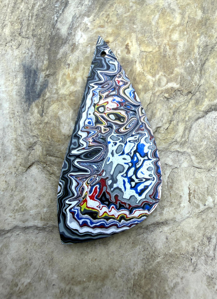 Priemium Fordite/Detroit Agate Focal Pendant Bead 21x44mm