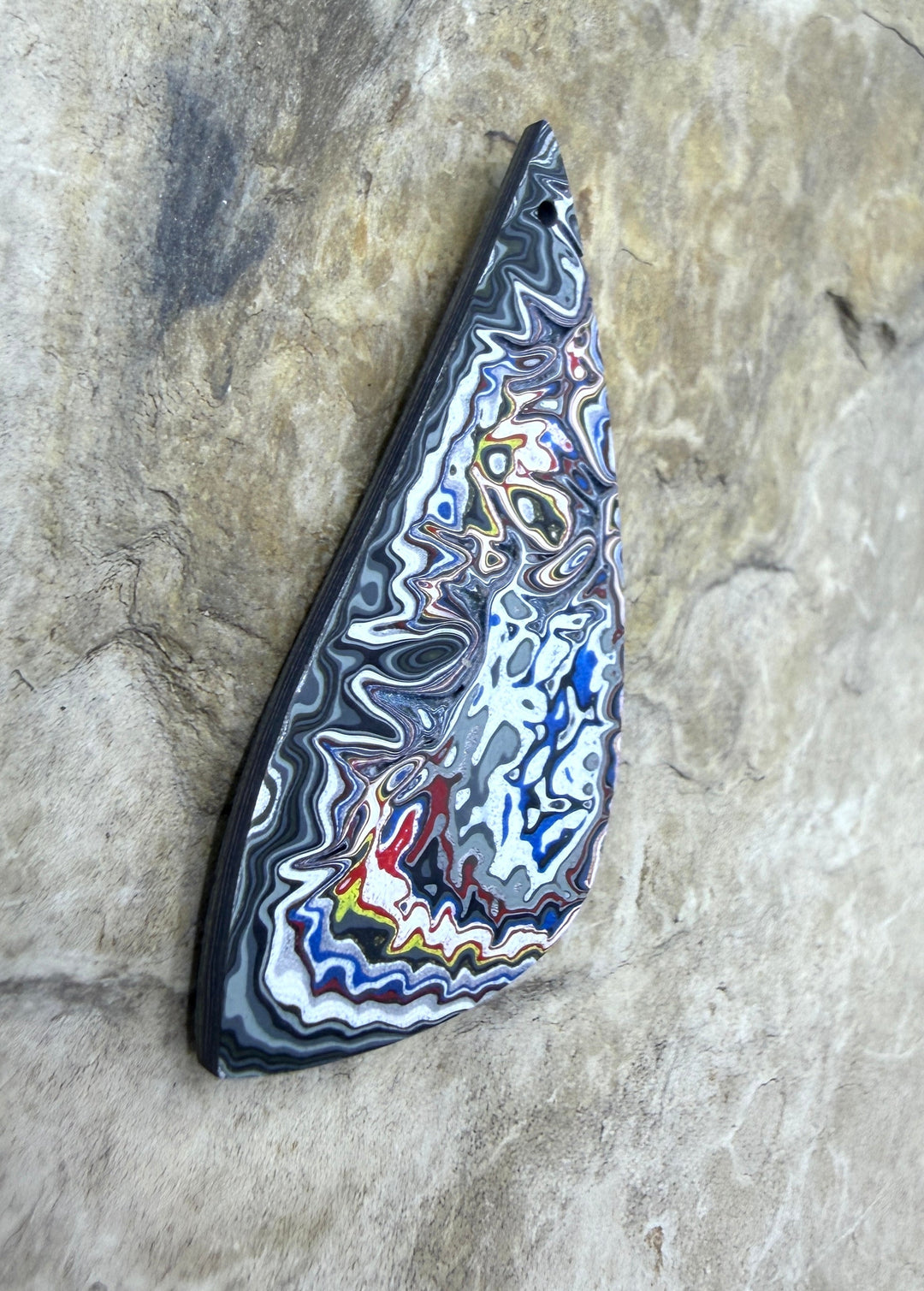 Priemium Fordite/Detroit Agate Focal Pendant Bead 21x44mm