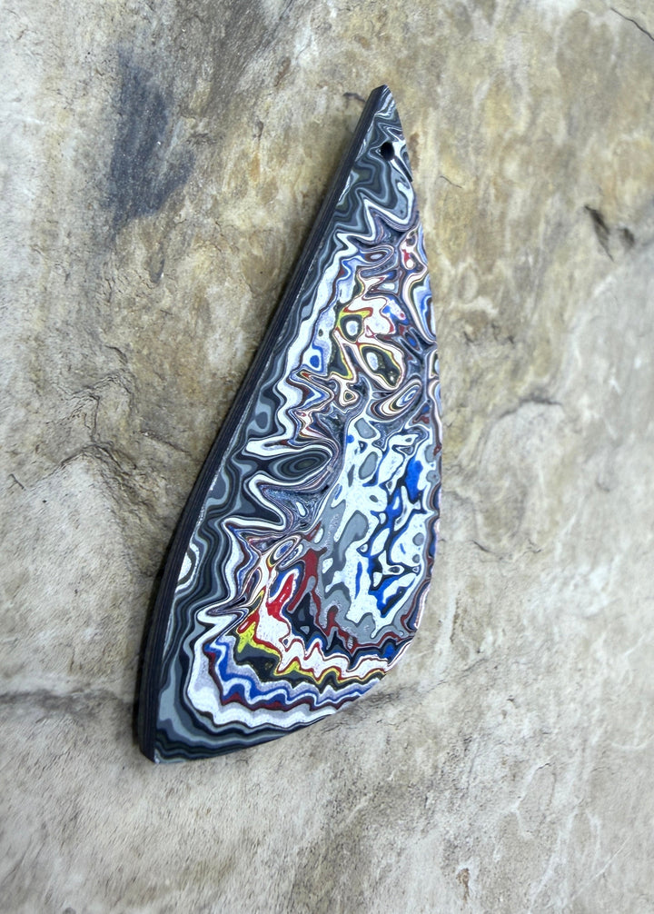 Priemium Fordite/Detroit Agate Focal Pendant Bead 21x44mm