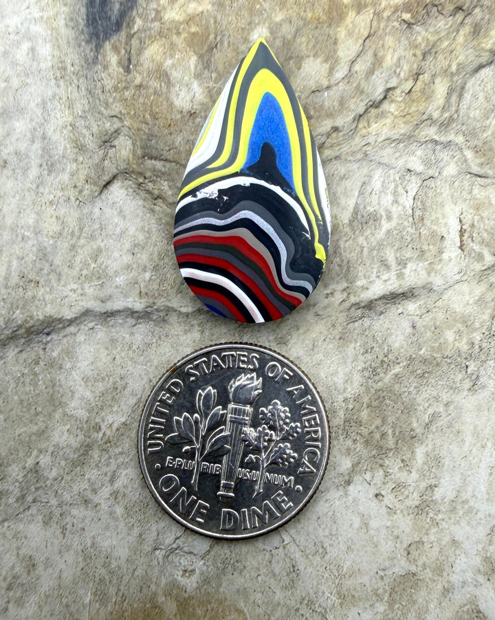 Priemium Fordite/Detroit Agate Teardrop Cabochon 15x26mm