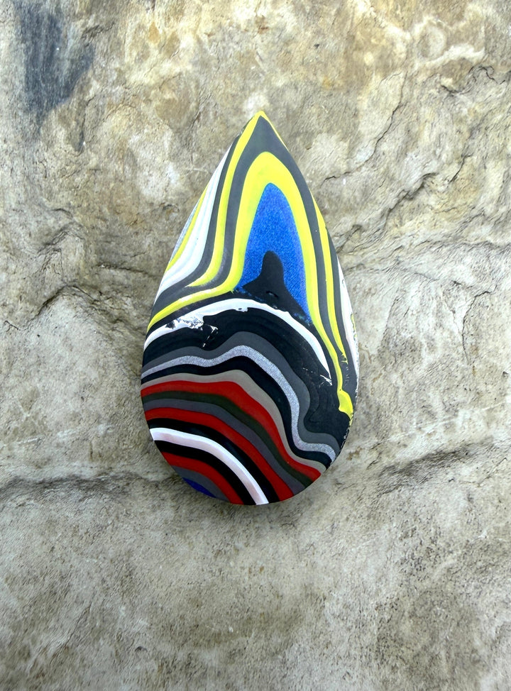 Priemium Fordite/Detroit Agate Teardrop Cabochon 15x26mm