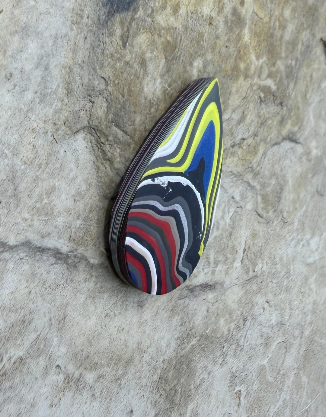 Priemium Fordite/Detroit Agate Teardrop Cabochon 15x26mm