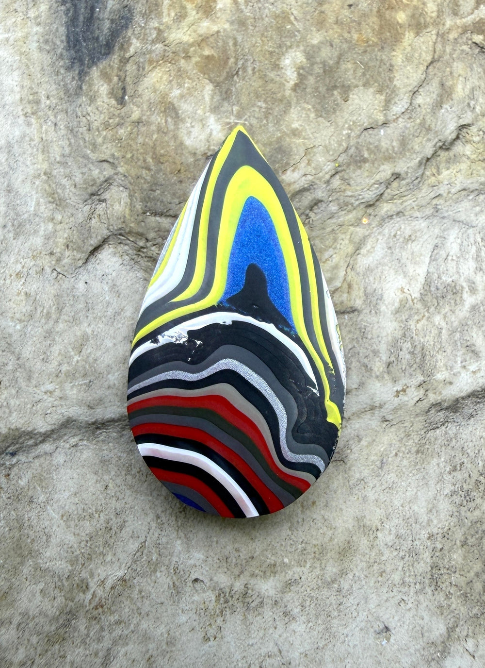 Priemium Fordite/Detroit Agate Teardrop Cabochon 15x26mm