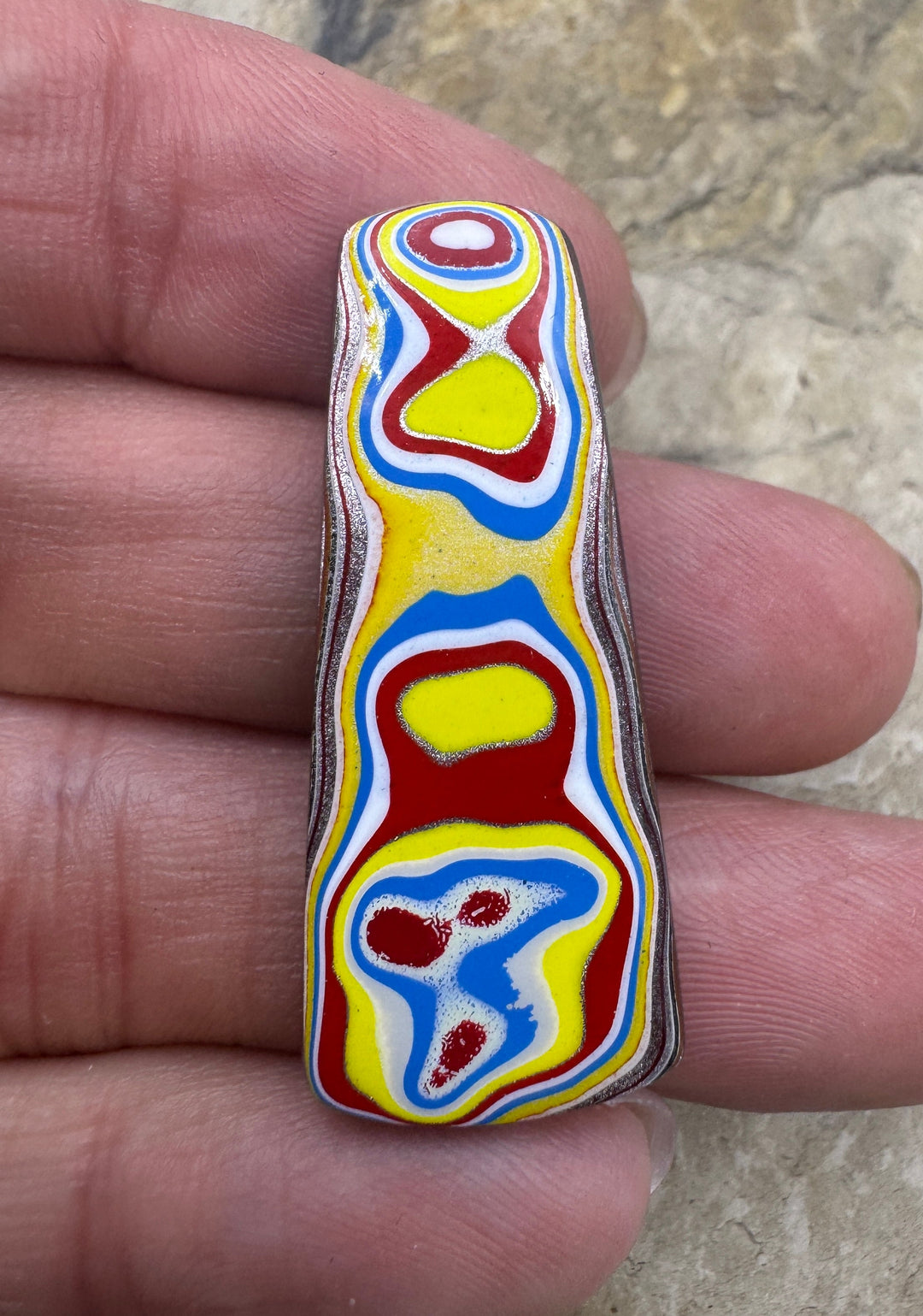 Priemium Fordite/ Detroit Agate Vibrant Cabochon 16x38mm