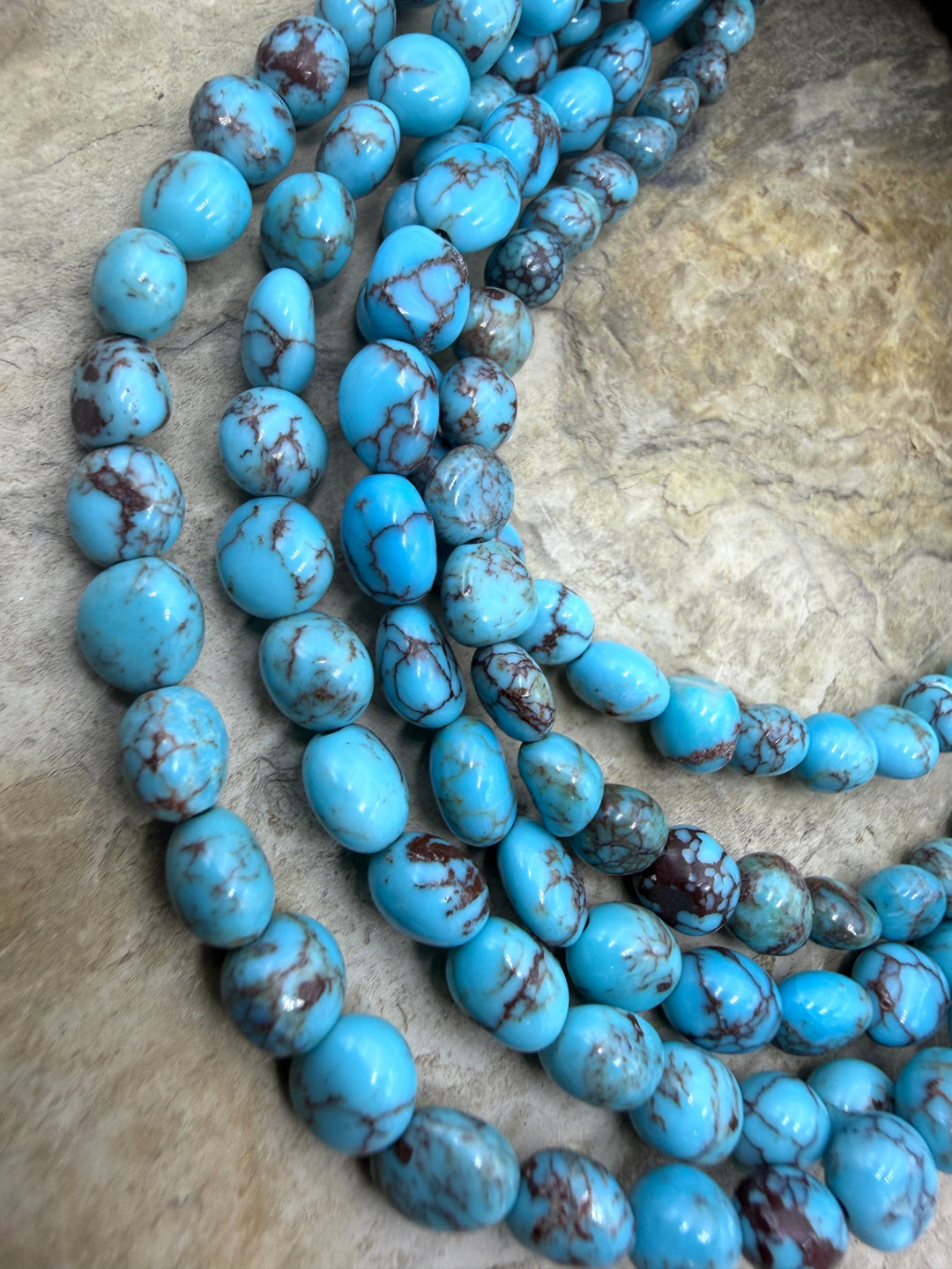 Prince Turquoise (Egypt) 4-6mm Rounded Nugget Beads ONE 16