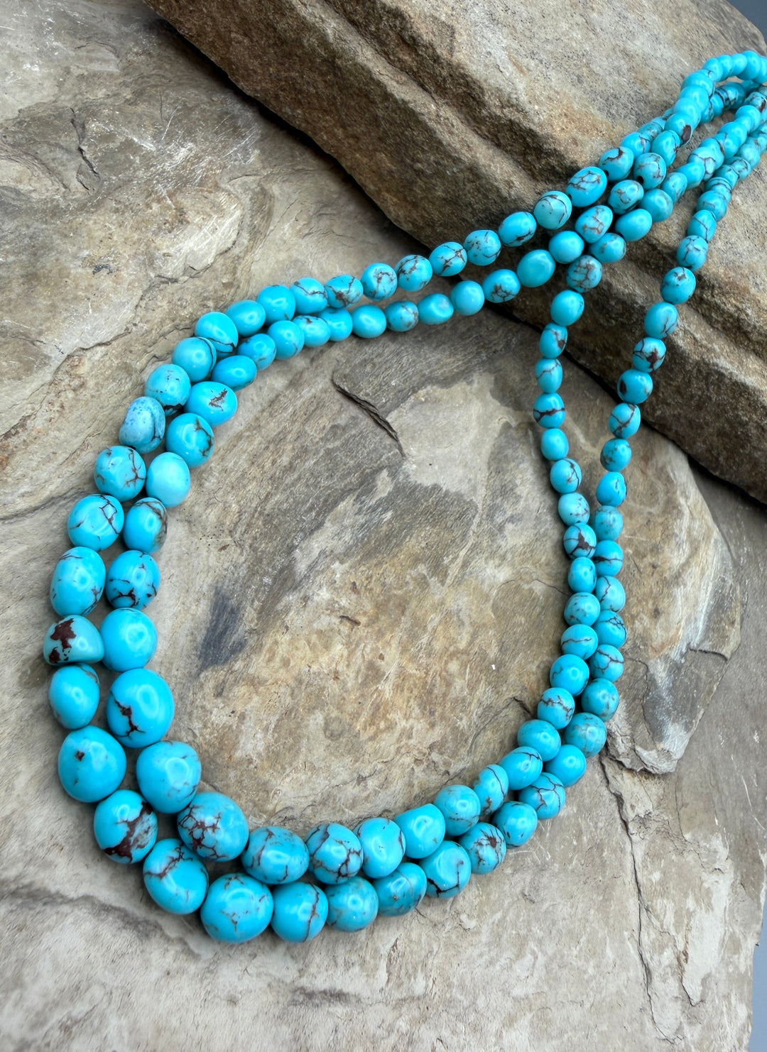 Prince Turquoise (Egypt) Graduated Rounded Nugget Beads