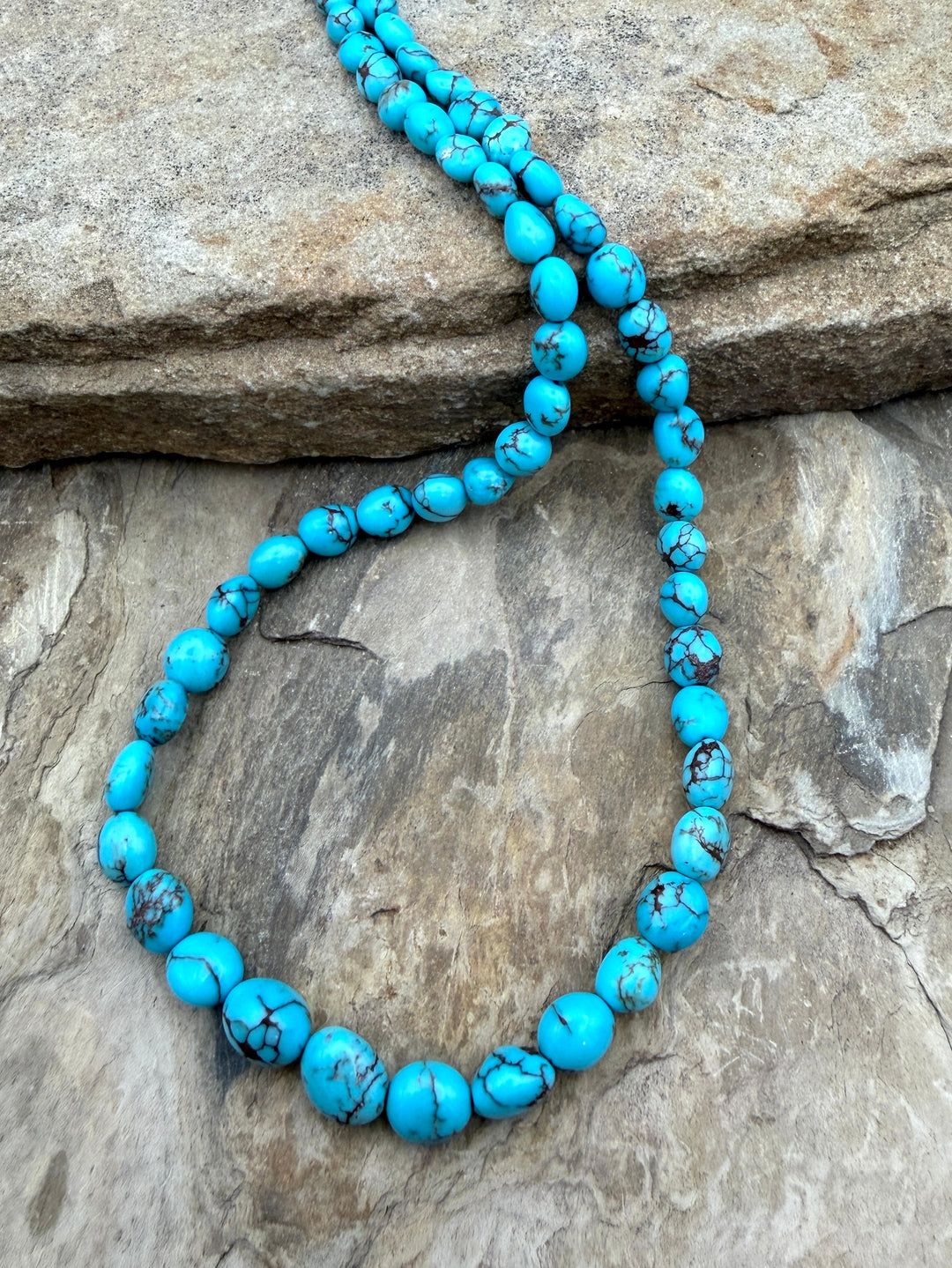 Prince Turquoise (Egypt) Graduated Rounded Nugget Beads