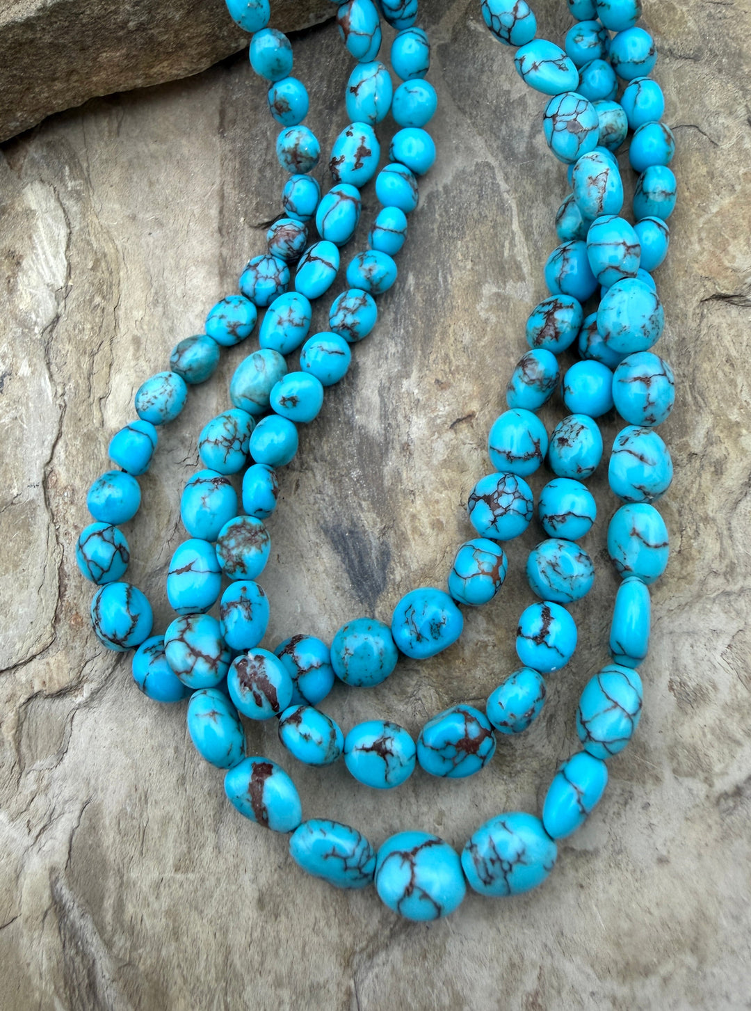 Prince Turquoise (Egypt) Graduated Rounded Nugget Beads