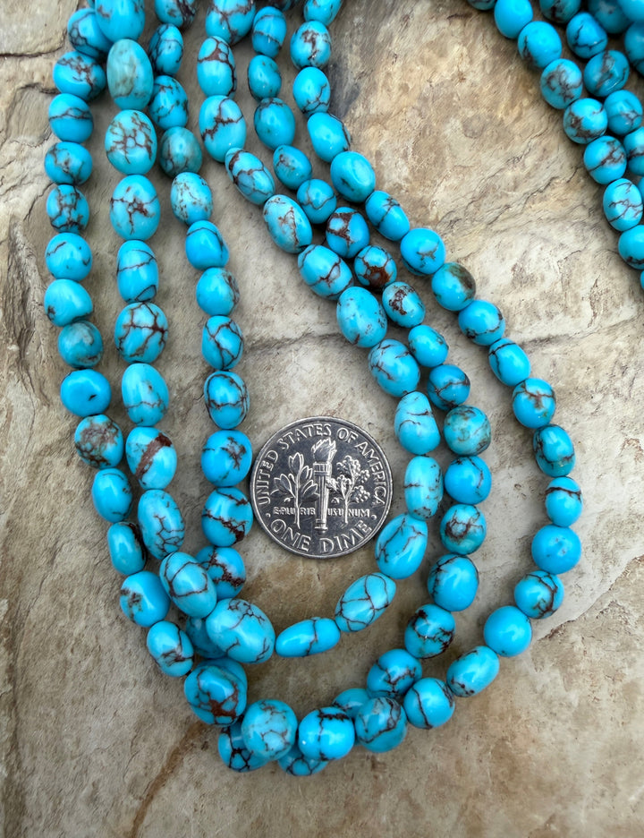 Prince Turquoise (Egypt) Graduated Rounded Nugget Beads