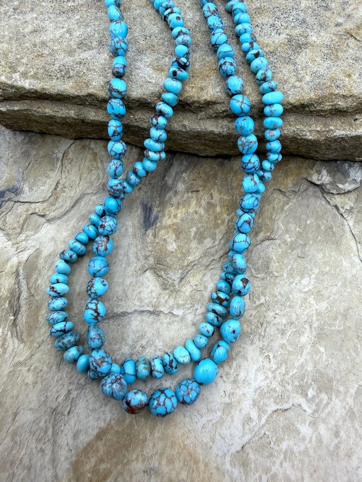 Prince Turquoise (Egypt) Nugget Beads 6-8mm, ONE 16 Inch Strand