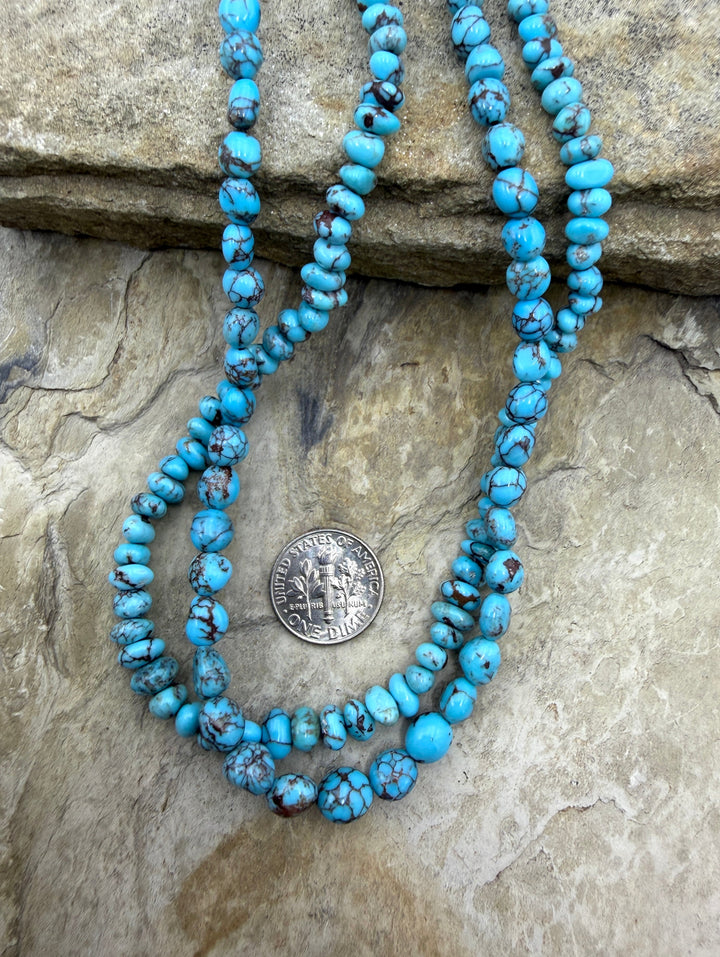 Prince Turquoise (Egypt) Nugget Beads 6-8mm ONE 16 Inch