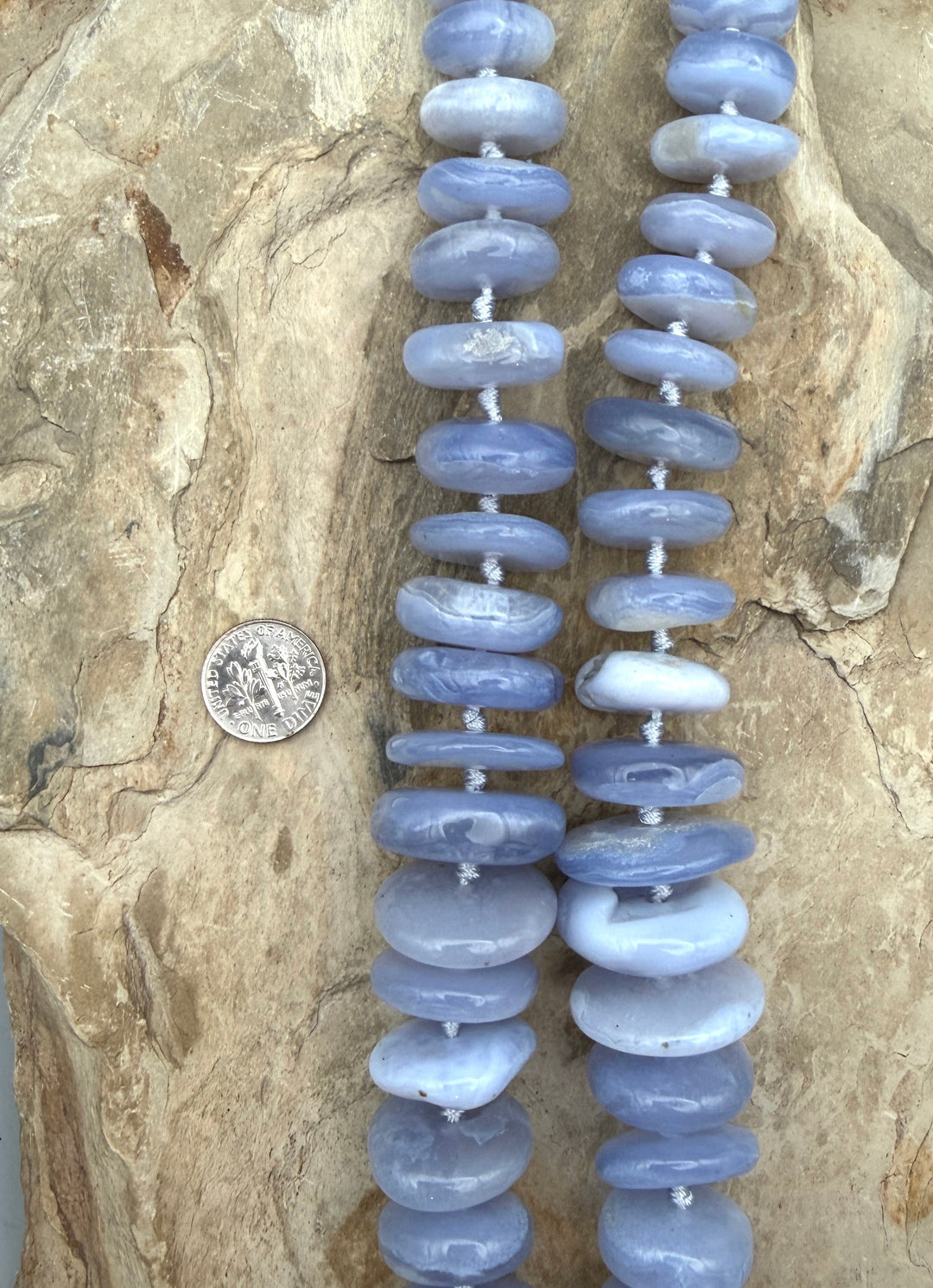Purple Chalcedony Huge Irregular Graduated Rondelle Beads