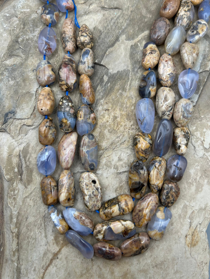 Purple Chalcedony Nugget Beads 9x19 - 13x23mm 16 inch