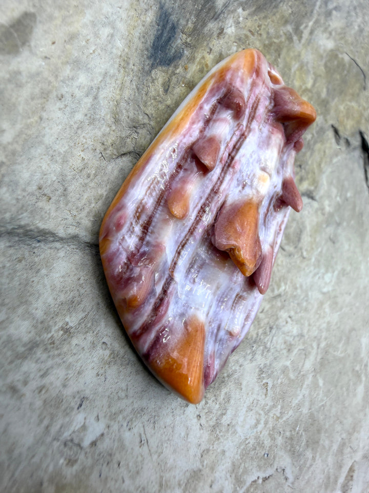 Purple/Red Spiny Focal Pendant Bead (Large Hole) 30x54mm