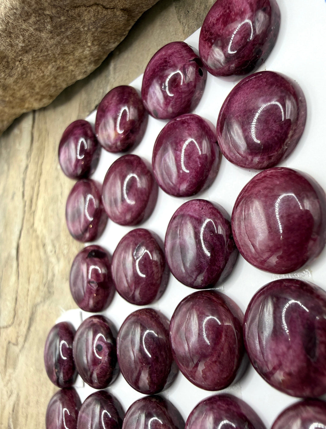 Purple Spiny Oyster 12mm Round Cabochons Package of 3