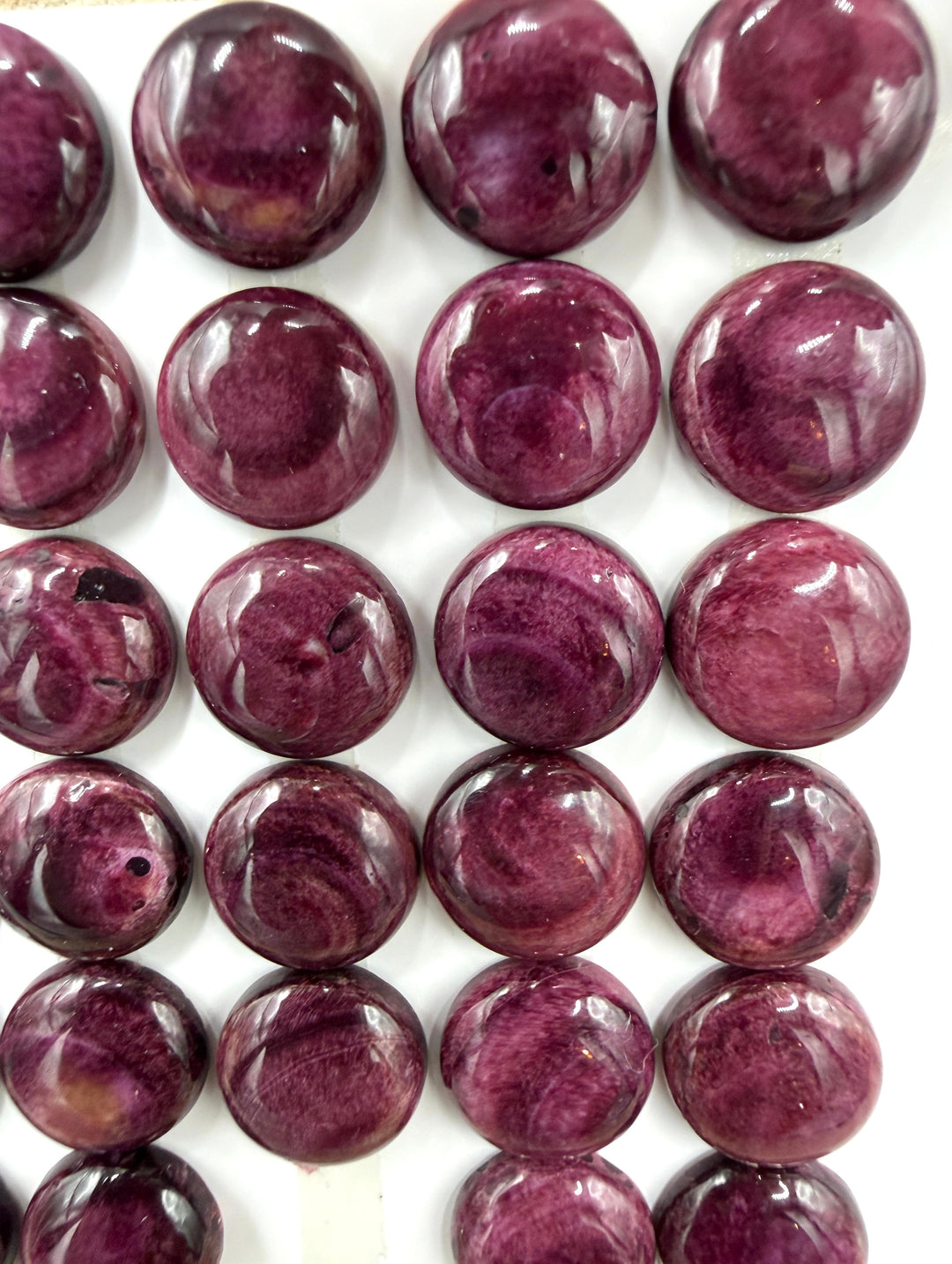 Purple Spiny Oyster 12mm Round Cabochons Package of 3