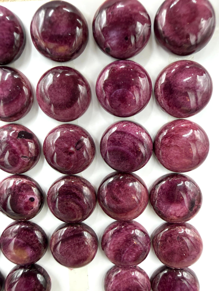 Purple Spiny Oyster 12mm Round Cabochons Package of 3