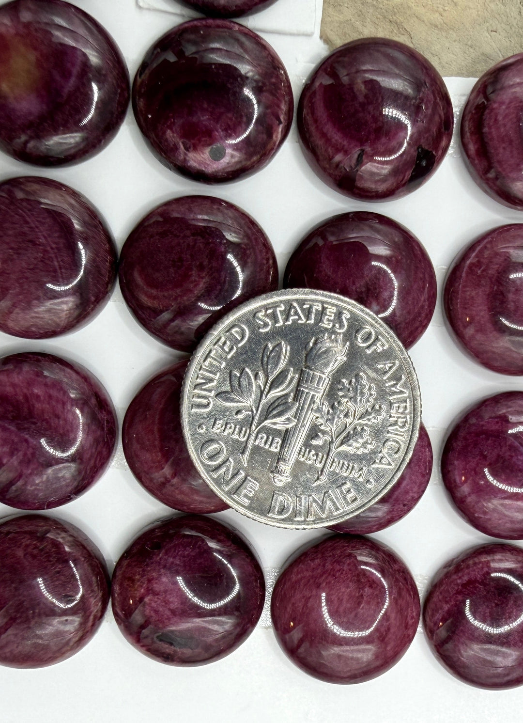 Purple Spiny Oyster 12mm Round Cabochons Package of 3