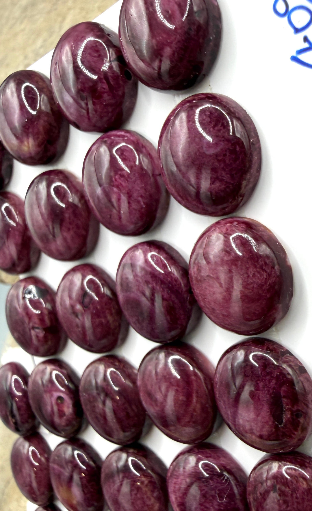 Purple Spiny Oyster 12mm Round Cabochons Package of 3