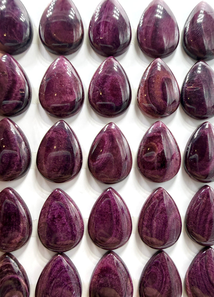 Purple Spiny Oyster 13x18mm Teardrop Shaped Cabochons