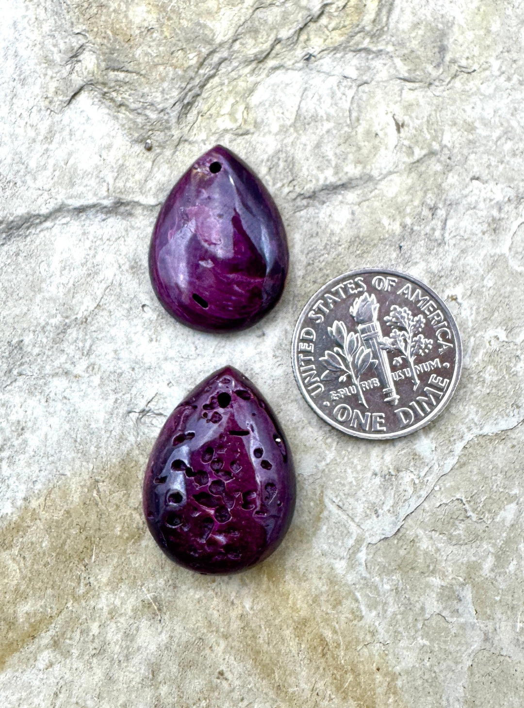 Purple Spiny Oyster Focal Pendant Beadi 15x20mm One Focal