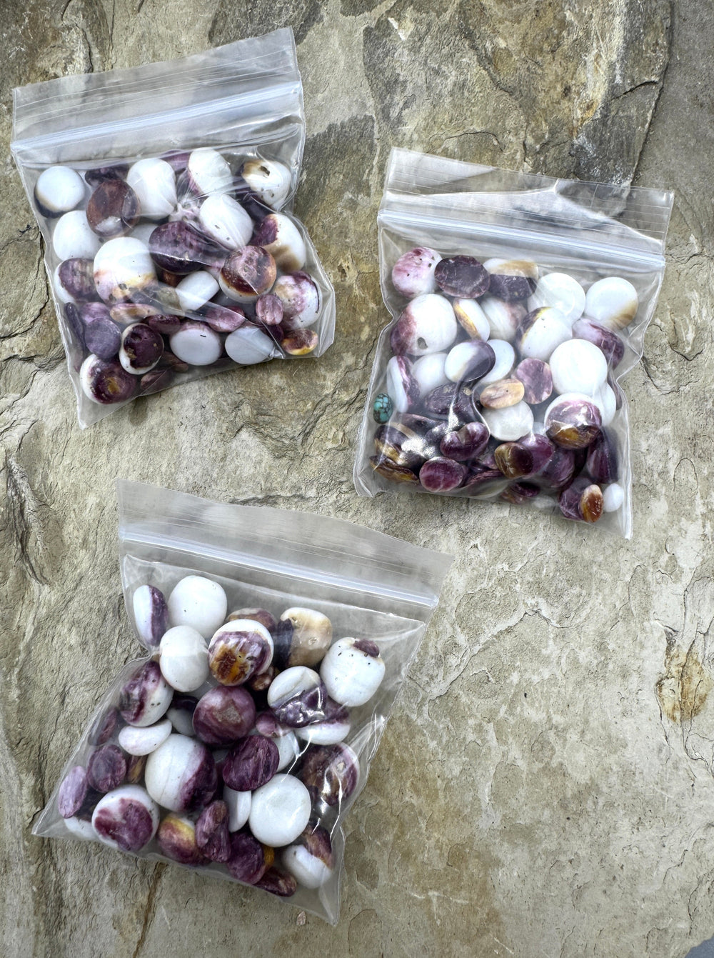 Purple Spiny Oyster Polished Undrilled Nuggets 4 14mm (pkg