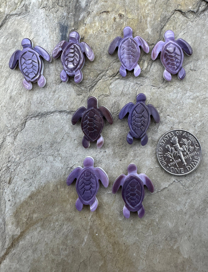 Purple Wampum/Quahog Shell Turtle Beads 15x20mm Package