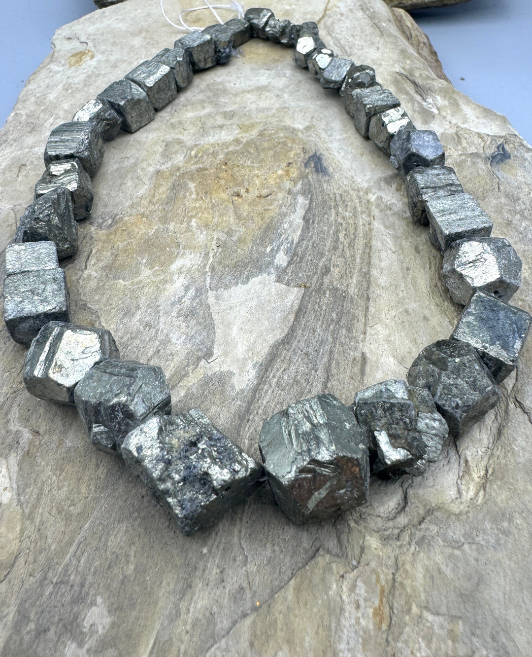 Pyrite Graduated Chunky Graduated Nugget Strand 16 inch