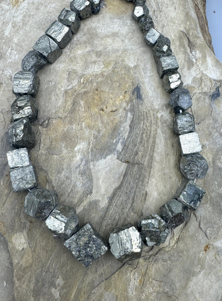 Pyrite Graduated Chunky Graduated Nugget Strand 16 inch