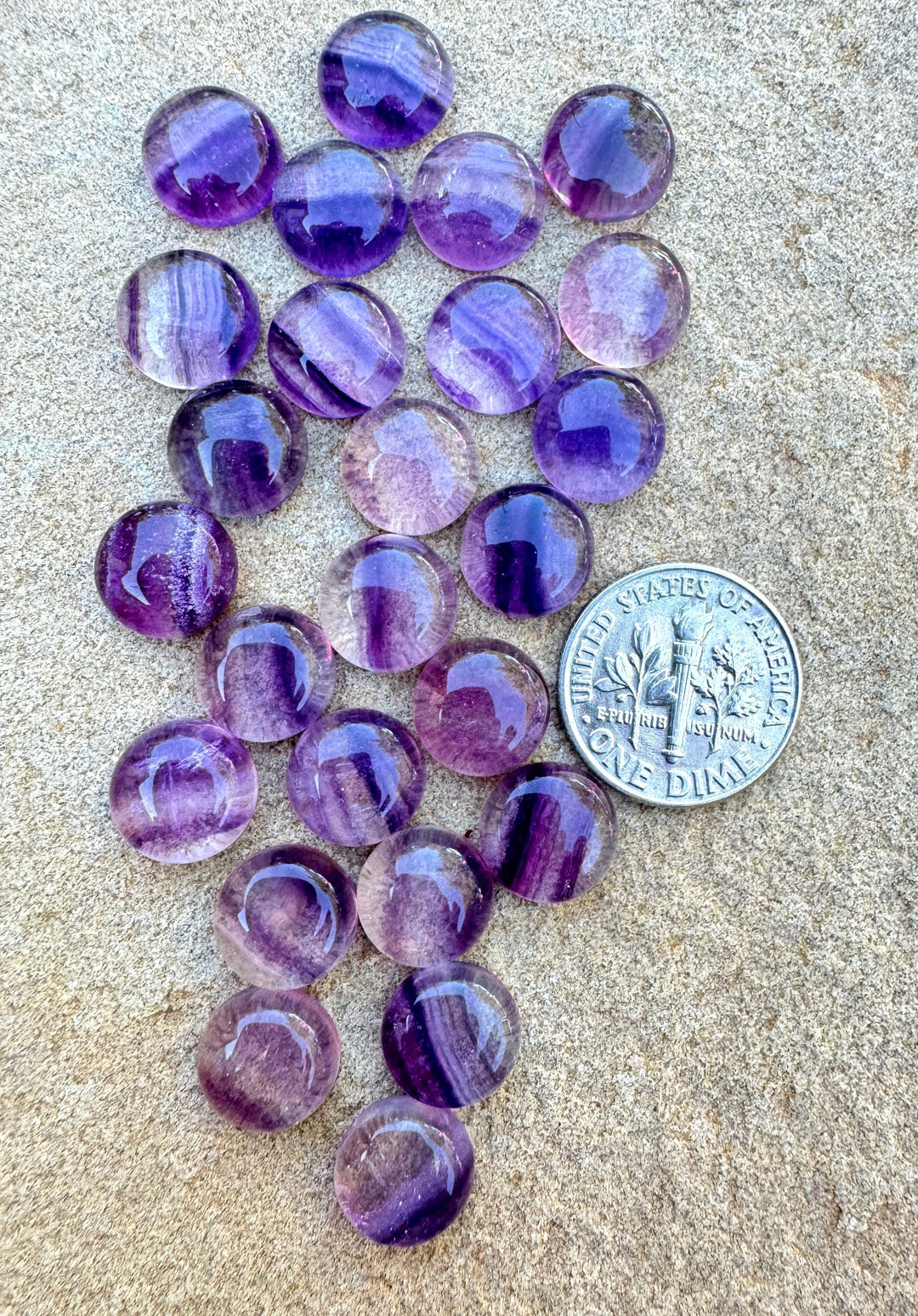 Rainbow Fluorite 10mm Cabochons Package of 5 Cabochon