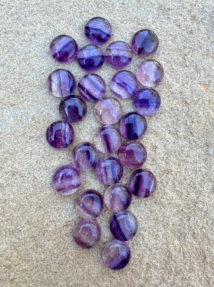 Rainbow Fluorite 10mm Cabochons Package of 5 Cabochon