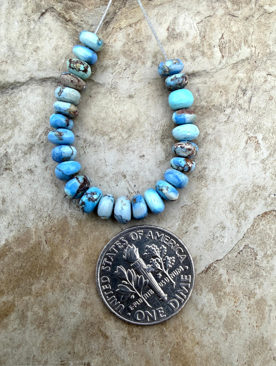 RARE A+ Golden Hills Turquoise (Kazakhstan) Handcut 4.5-5mm