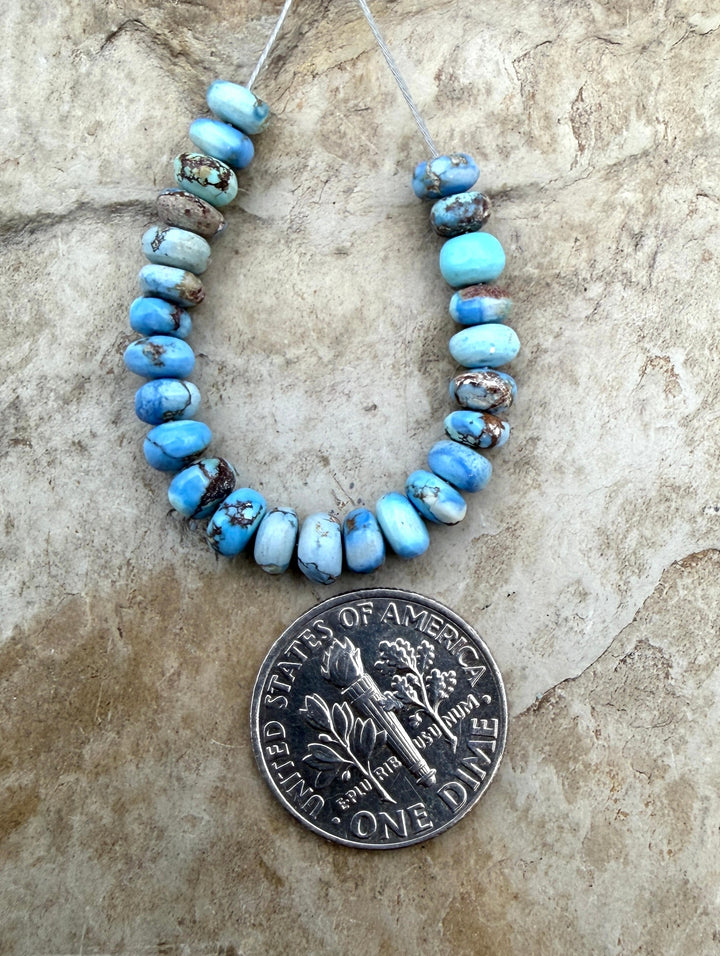 RARE A+ Golden Hills Turquoise (Kazakhstan) Handcut 4.5-5mm