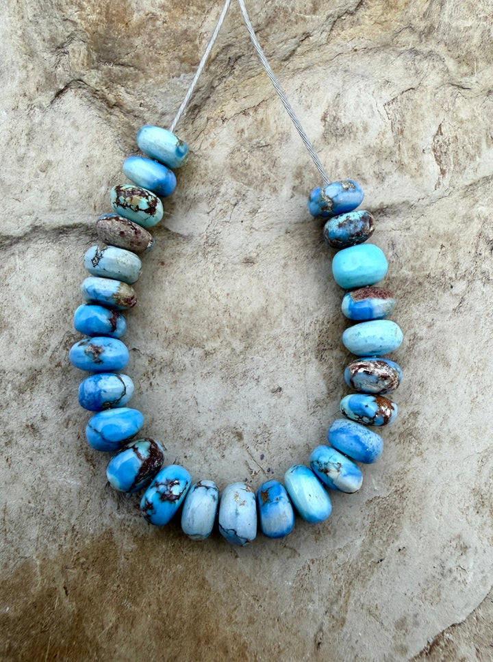 RARE A+ Golden Hills Turquoise (Kazakhstan) Handcut 4.5-5mm