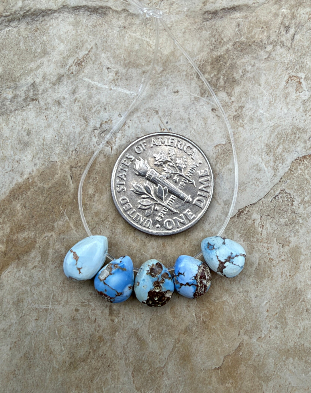 RARE AA+ Golden Hills Turquoise (Kazakhstan) Briolette