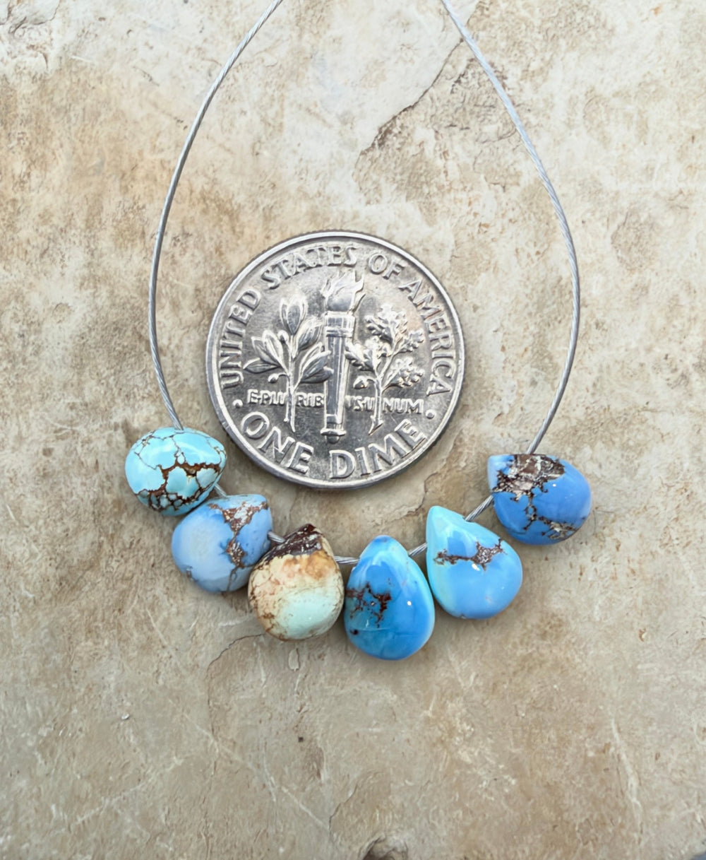 RARE AA+ Golden Hills Turquoise (Kazakhstan) Briolette