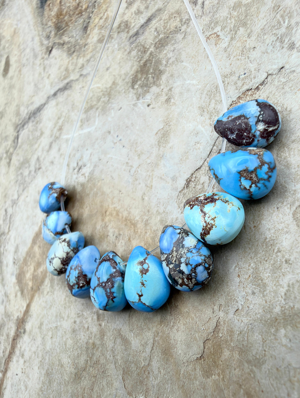 RARE AA+ Golden Hills Turquoise (Kazakhstan) Briolette
