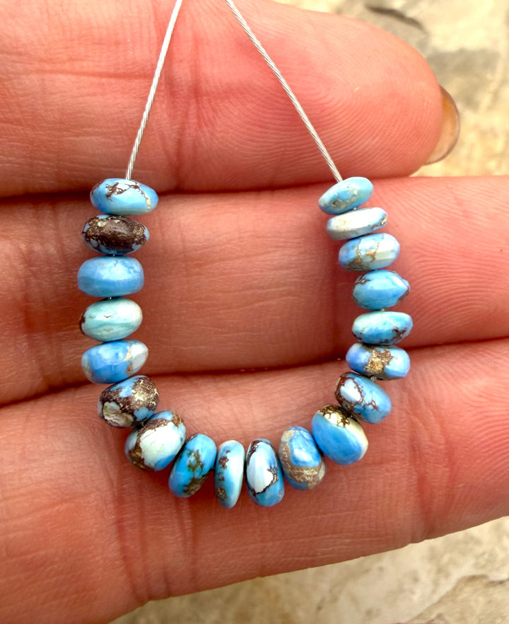 RARE AA+ Golden Hills Turquoise (Kazakhstan) Handcut 5mm