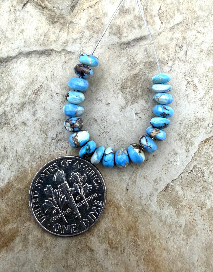 RARE AA+ Golden Hills Turquoise (Kazakhstan) Handcut 5mm