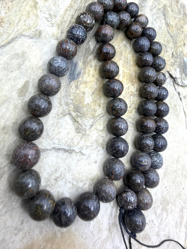 RARE AA+ High Pattern Utah Dinosaur Bone 8mm Round Beads 16
