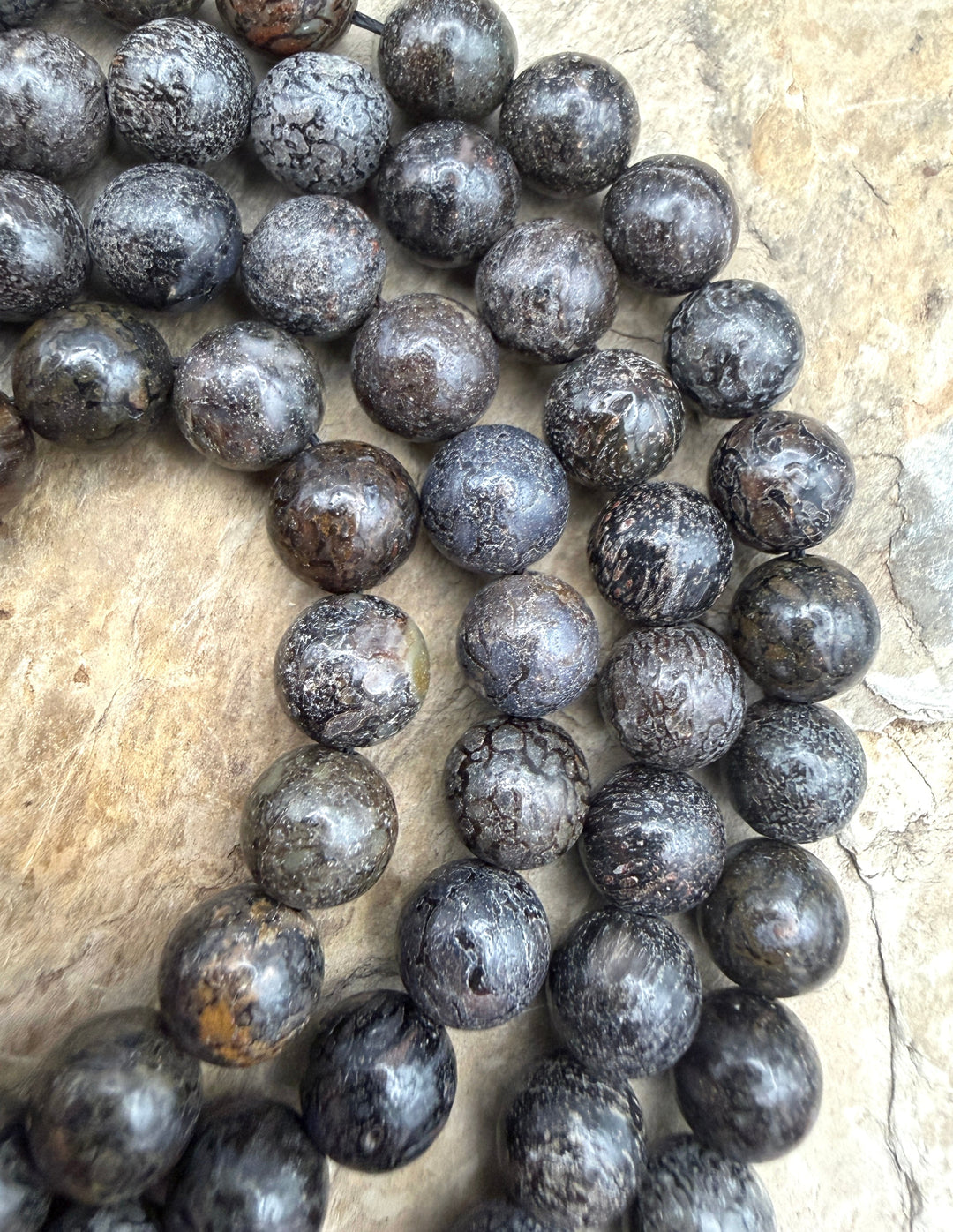 RARE AA+ High Pattern Utah Dinosaur Bone 8mm Round Beads 16