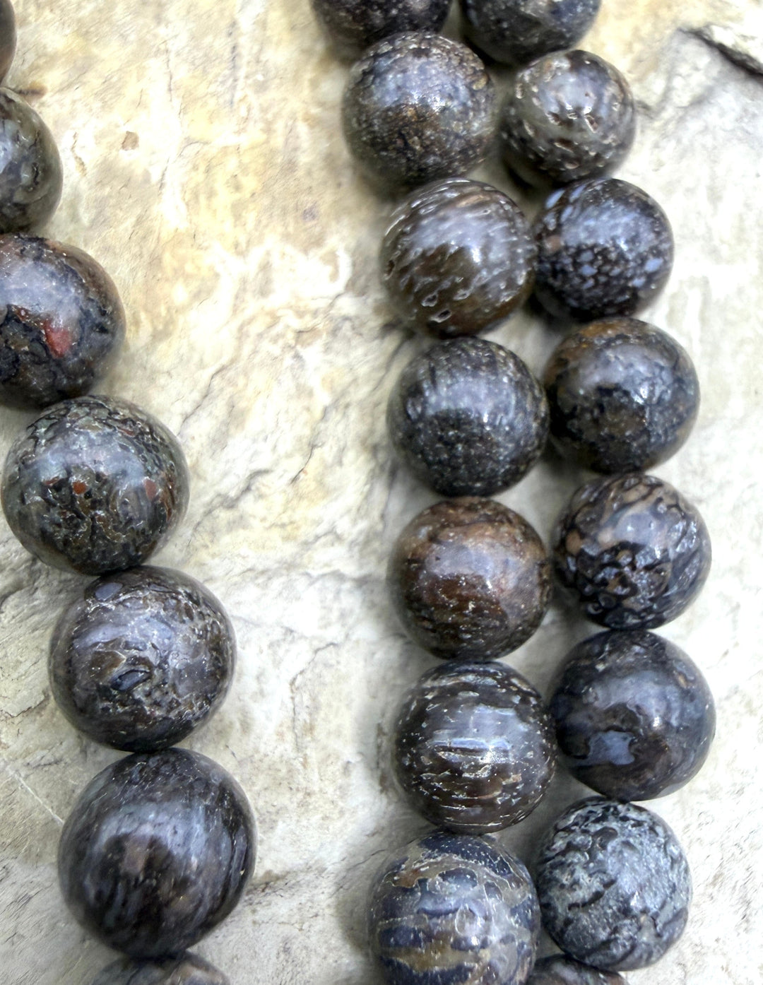 RARE AA+ High Pattern Utah Dinosaur Bone 8mm Round Beads 16